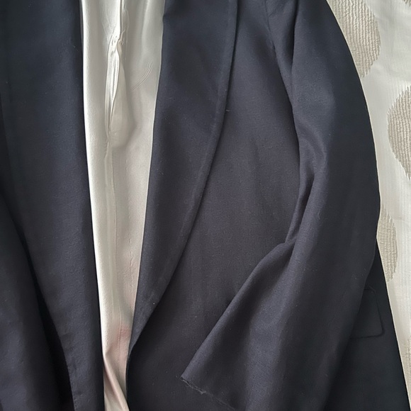 Zara Navy linen blazer - Picture 2 of 7